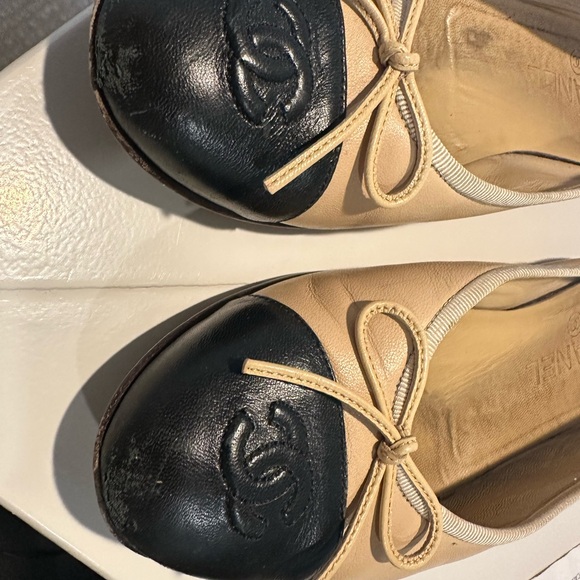 Chanel Ballet Flats - Beige and black size 38 - Picture 10 of 10